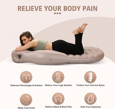 Inflatable Pregnancy Pillow with Belly & Head Hole – Full Body Maternity Airbed for Stomach Sleeping, Back Pain & SPD Relief – Comfortable, Portable & Includes Electric Pump Gray in Saudi Arabia