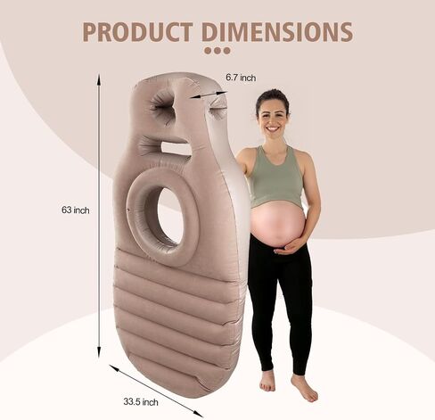 Inflatable Pregnancy Pillow with Belly & Head Hole – Full Body Maternity Airbed for Stomach Sleeping, Back Pain & SPD Relief – Comfortable, Portable & Includes Electric Pump Gray in Saudi Arabia