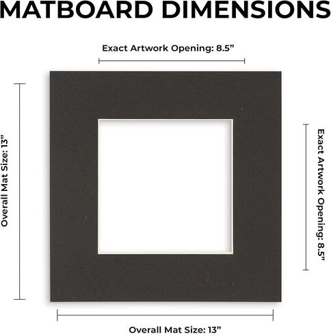 13x13 Mat Bevel Cut for 9x9 Photos - Precut Bottle Blue Square Photo Photo Pholed Board Open - حمض خالٍ من الأمراض لحماية صورك - مقطوعة للصور العائلية ، حزمة من مجموعة واحدة من Matboard Show مع in Kuwait