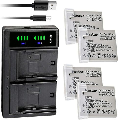 Kastar LTD2 USB Battery Charger Replacement for Canon IXY Digital 50, IXY Digital 55, IXY Digital 60, IXY Digital 70, IXY Digital 80, IXY Digital 90, IXY Digital L3, IXY Digital L4 Camera in Saudi Arabia