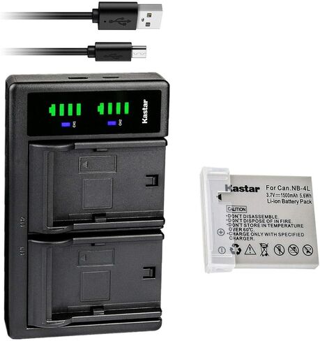 Kastar LTD2 USB Battery Charger Replacement for Canon IXY Digital 50, IXY Digital 55, IXY Digital 60, IXY Digital 70, IXY Digital 80, IXY Digital 90, IXY Digital L3, IXY Digital L4 Camera in Saudi Arabia