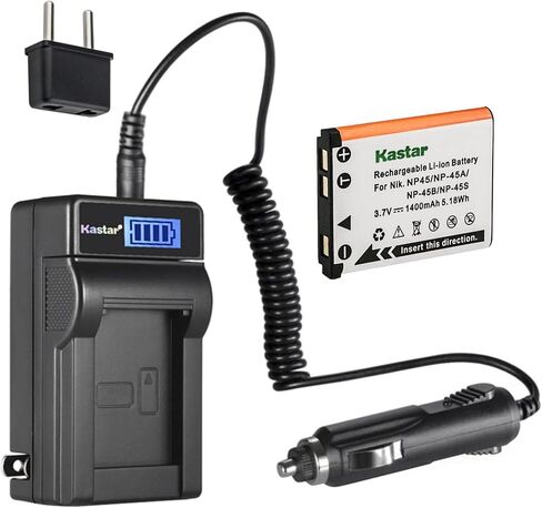 KASTAR NP-45 LCD AC Charger متوافق مع FUJIFILM NP-45A NP-45B NP-45S ، Finepix Z90 Z91 ، FinePix Z100FD Z110 Z11 ، FinePix Z200FD Z250FD ، Finepix Z300 ، FinePix Z700EXR Z707EXR in Kuwait
