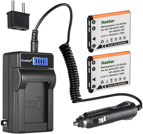 KASTAR NP-45 LCD AC Charger متوافق مع FUJIFILM NP-45A NP-45B NP-45S ، Finepix Z90 Z91 ، FinePix Z100FD Z110 Z11 ، FinePix Z200FD Z250FD ، Finepix Z300 ، FinePix Z700EXR Z707EXR in Kuwait