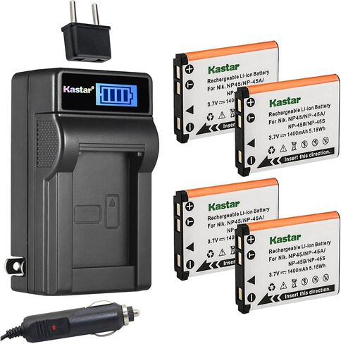 KASTAR NP-45 LCD AC Charger متوافق مع FUJIFILM NP-45A NP-45B NP-45S ، Finepix Z90 Z91 ، FinePix Z100FD Z110 Z11 ، FinePix Z200FD Z250FD ، Finepix Z300 ، FinePix Z700EXR Z707EXR in Kuwait
