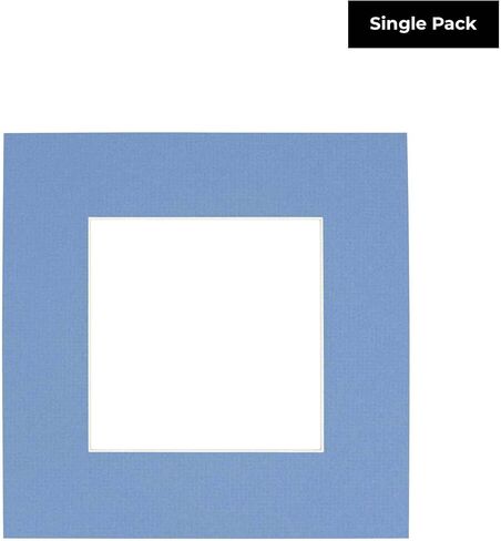 8x8 MAT Bevel Cut for 4x4 Photos - Precut Brittany Blue Square Photo Photo Poard فتحة - حمض خالٍ من الحامض لحماية صورك - مقطوعة للصور العائلية ، حزمة من 1 matboard in Kuwait