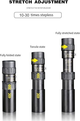 Monoculars Telescope High Power Metal Monocular Telescope 10-30x25 Monocular Binoculars Telescope Supports Smartphone with Light for Adult Bird Watching Outdoor Travel Binoculars (Telescope Set) in Saudi Arabia