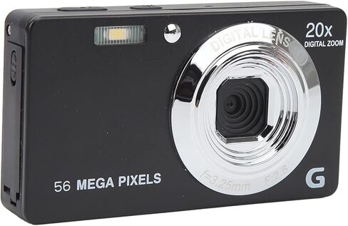 4K Digital Camera, 56MP 20x Digital Zoom Cheap Camera, 2.7 in Travel Camera, Built in Flash, Support Up to 128GB Storage Cards, Good Choice for Beginners (Black) in Saudi Arabia
