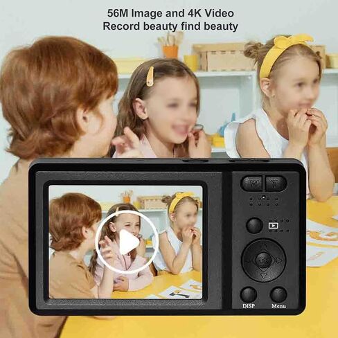 4K Digital Camera, 56MP 20x Digital Zoom Cheap Camera, 2.7 in Travel Camera, Built in Flash, Support Up to 128GB Storage Cards, Good Choice for Beginners (Black) in Saudi Arabia