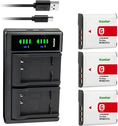 Kastar NP-BG1 LTD2 USB Battery Charger Replacement for Sony Cyber-Shot DSC-H50, Cyber-Shot DSC-H55, Cyber-Shot DSC-H70, Cyber-Shot DSC-H90, Cyber-Shot DSC-HX5, Cyber-Shot DSC-HX5V Camera in Kuwait
