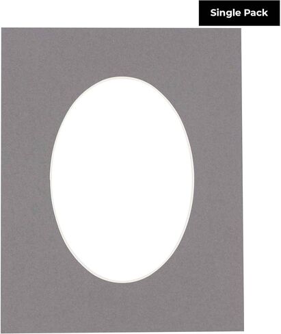 CountryArtHouse Charcoal Acid Free 11x14 Oval Picture Frame Mat with White Core Bevel Cut for 8x10 Pictures - Fits 11x14 Frame - Pack of 1 Matboard Show Kit with Acid Free Backing & Clear Bag in Saudi Arabia