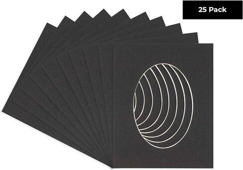 CountryArtHouse Charcoal Acid Free 11x14 Oval Picture Frame Mat with White Core Bevel Cut for 8x10 Pictures - Fits 11x14 Frame - Pack of 1 Matboard Show Kit with Acid Free Backing & Clear Bag in Saudi Arabia