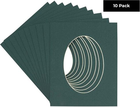 CountryArtHouse Charcoal Acid Free 11x14 Oval Picture Frame Mat with White Core Bevel Cut for 8x10 Pictures - Fits 11x14 Frame - Pack of 1 Matboard Show Kit with Acid Free Backing & Clear Bag in Saudi Arabia