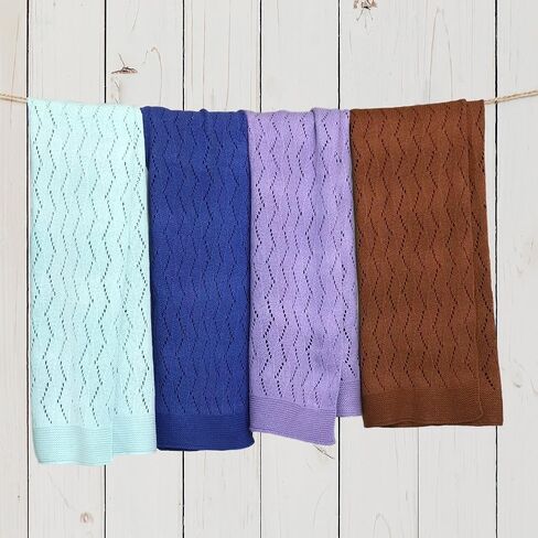Ravelry Knitted Baby Blanket 30"x40" (French Blue) in Kuwait