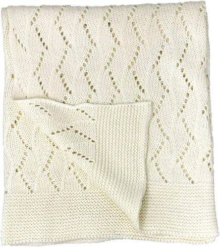 Ravelry Knitted Baby Blanket 30"x40" (French Blue) in Kuwait