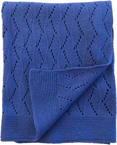 Ravelry Knitted Baby Blanket 30"x40" (French Blue) in Kuwait