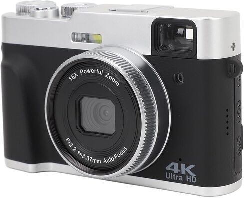 4K 48MP Digital Camera, 2.8 Inch Screen 16X Optical Zoom Anti Shake Auto Focus Retro Vlogging Camera with Flash Viewfinder Dial Compact Point and Shoot Cameras for Teens in Saudi Arabia