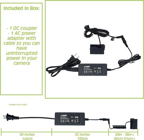 Wasabi Power DCC-LPE8 Dummy Battery DC Coupler & AC Adapter لـ Canon DR-E8 و ACK-E8 و LP-E8 و Canon EOS 550D و 600D و 700D و REBEL T2I و T3I و T4I و T5I in Saudi Arabia