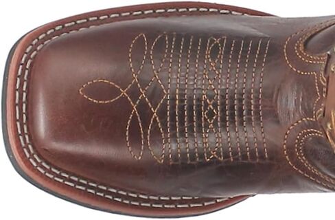 Laredo Womens Lockhart Studded Embroidered Square Toe Casual Boots Mid Calf Low Heel 1-2" - Brown in Saudi Arabia