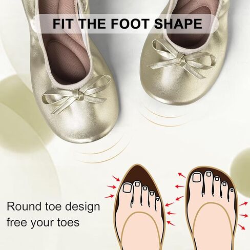 شقق زين للنساء ، شقق غير قابلة للطي قابلة للطي للنساء ، القوس جولة جولة أخمص القدمين راحة خفيفة الوزن in Kuwait