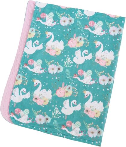 Premium Soft Plush Lightweight Minky Dot Toddler Baby Blanket for Newborn 30"x40" - Soft Baby Blanket for Boys and Girls - (Swans) Unisex in Saudi Arabia