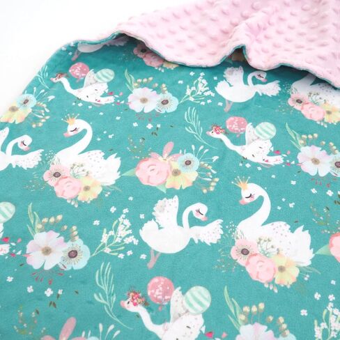 Premium Soft Plush Lightweight Minky Dot Toddler Baby Blanket for Newborn 30"x40" - Soft Baby Blanket for Boys and Girls - (Swans) Unisex in Saudi Arabia