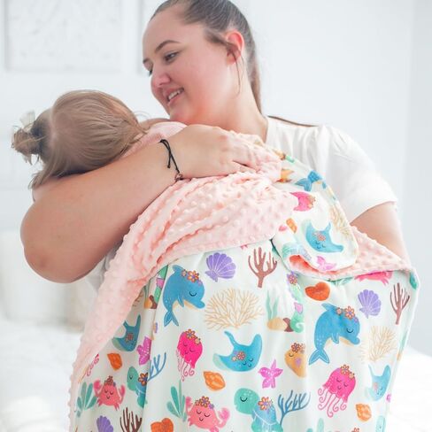 Premium Soft Plush Lightweight Minky Dot Toddler Baby Blanket for Newborn 30"x40" - Soft Baby Blanket for Boys and Girls - (Swans) Unisex in Saudi Arabia