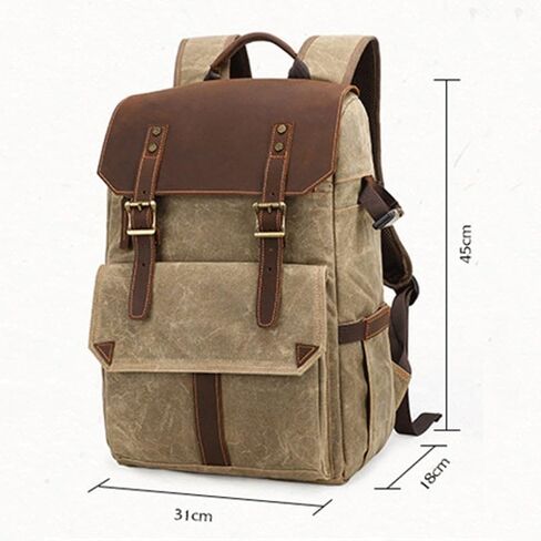 Shoulder Camera Bag Canvas SLR Camera Bag Waterproof Wax Dyed Casual Backpack(White-Dinosaur Doodle4) in Saudi Arabia