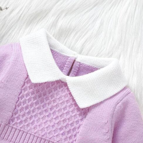 Hadetoto Newborn Baby Sweater Romper Knit Outfits Long Sleeve Jumpsuit with Warm Hat for Infant Boy Girl in Kuwait