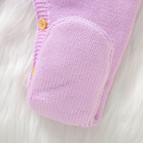 Hadetoto Newborn Baby Sweater Romper Knit Outfits Long Sleeve Jumpsuit with Warm Hat for Infant Boy Girl in Kuwait