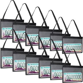License Plate Holder with Hanging Strap License Plate Bag Test Drive License Plate Holder Dealer Plates Tag Bags for Car SUV Truck Rear Test Drive Demo Vehicle Auto (12 Pack)
