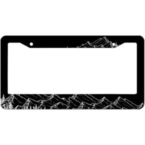 License Cars Tag Plate Frame Holder 4 Holes Design Auto Front Or Back with Screw Caps Stainless Steel 12×6 Inches