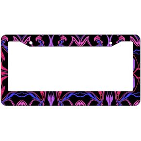 DaLiT Decorative License Plate Frame Holder 2 Holes Retro Flower Pattern Car Tag Cover Auto for Men Women 12×6 Inches