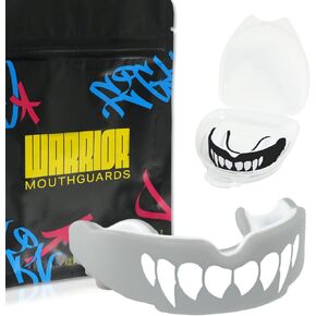 Warrior Mouthguard Beast Fang Boxing Mouthguard, Black Caged Ghost Wrestling Mouth Guard, Football Mouth Guard, Sports Mouth Guard Includes Mouth Guard Case, Pack of 2