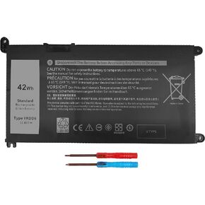 42WH YRDD6 Laptop Battery for Dell inspiron 15 3000 Series 3583 3593 3582 3584 ,inspiron 15 5000 Series 5582 5584 5593 5594 5598 5585 14 3493 5481 5482 5485 5491 Vostro 5481 1VX1H P93G PC Notebook.