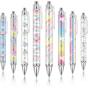 Ireer 8 Pcs Ballpoint Pens for Women 1.00 mm Cute Black Ink Fancy Pens Fine Point Smooth Writing for Journaling Aesthetic Office Supplies(Dachshund)