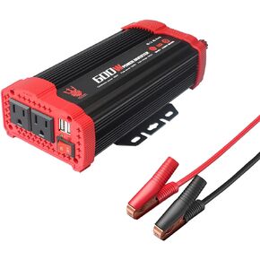 600W Car Power Inverter DC 12V to 110V AC Converter with 2 Charger Outlets and Dual 3.1A USB Ports Cigarette Lighter Socket Adapter. 2 Day FED EX DELIVERY (2 Inverters)