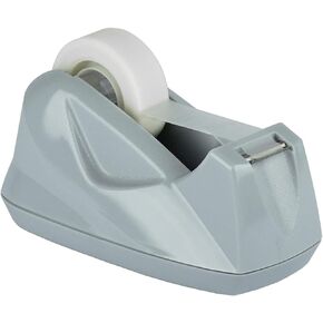 Acrimet Premium Desktop Tape Dispenser, Plastic, Non-Skid Base (Heavy Duty) (Platinum Silver Color)