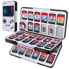 MOSAHOLL Switch Game Card Case Holder - Portable Game Organizer Traveler Gift Accessories with 48 Cartridge Slots and 24 Micro SD Card Storage, Magnetic Closure, Protective Hard Shell and Soft Lining