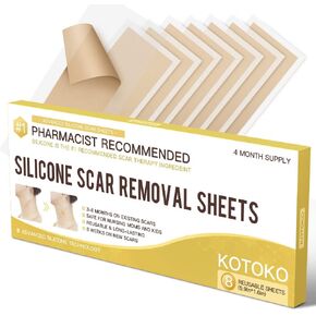 [صندوق مكون من 8] أوراق إزالة الندبات من السيليكون، شريط سيليكون احترافي (5.9 بوصة × 1.6 بوصة) للندبات والجُدرات الناتجة عن الحروق والصدمات والجراحة والقسم القيصري، رقعة إزالة الندبات الجدرة قابلة لإعادة الاستخدام وقابلة للغسل in Kuwait