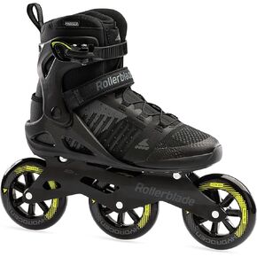 Rollerblade Macroblade 110 3WD للرجال البالغين للياقة البدنية، تزلج على الجليد، أسود وليموني، زلاجات مضمنة للأداء