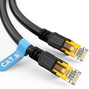 Relper Cat 8 Ethernet Cable 30Ft High Speed Heavy Duty Cat8 Network LAN Patch Cord, 40Gbps 2000Mhz S/FTP Gold Plated RJ45 Internet Cable Shielded in Wall, Indoor&Outdoor for Modem/Router/PC 30Ft