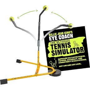 Billie Jean King's Eye Coach Pro Tennis Simulator with Game-Changing Tennis Drills, Essential Tennis Equipment and Training Aid, Practice Tennis Drills by Yourself at Home, No Ball Pickup