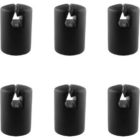 6pcs 1.26" Black Trampoline Fiber Protective Cover Trampoline Enclosure Pole Cap for Flat Steel Sheet Top Ring System