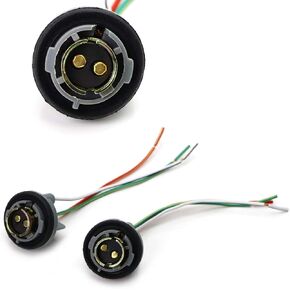 iJDMTOY 1157 2057 2357 7528 Metal Socket/Base w/Pigtail Wiring Harness Compatible with Turn Signal, Brake/Tail Lights or Replacement Bulbs Retrofit, etc