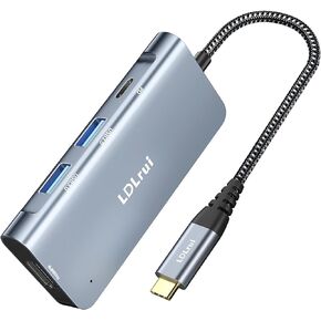LDLrui 4K 60Hz USB C to HDMI Hub, 4-in-1 Multiport USB-C Adapter with 100W Power Delivery, 5Gbps USB3.2 Gen 1, for MacBook Pro/Air, iPad Pro 2022, Dell XPS 15, PixelBook, Samsung Galaxy S22 in Kuwait