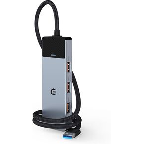 4-Port USB 3.2 Hub, USB Hub, USB Splitter Multiport Adapter 10Gbps Data Hub with Long Cable 1.6ft/50cm for Xbox, Notebook, PC, Tesla Model 3,Mobile HDD