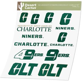 University of North Carolina Charlotte Sticker UNCC Forty Niners 49ers Stickers Vinyl Decals Laptop Water Bottle Car Scrapbook T2 (Type 2)