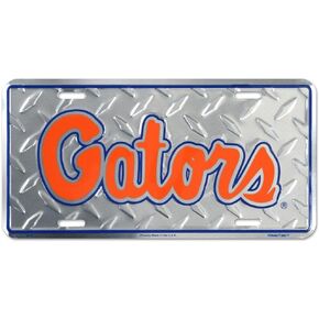 HangTime Florida Gators Diamond Emboss Metal License Plate 6 x 12