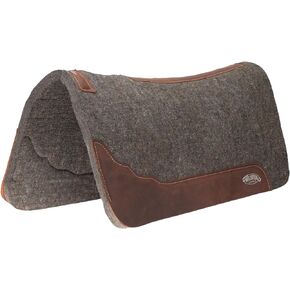 Weaver Leather Premium Contoured 100% Wool Felt Saddle Pad, 1", Gray