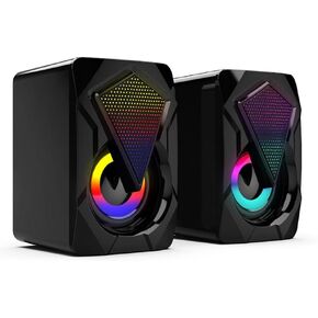 سماعات كمبيوتر 3.5 ملم LED/تحكم في مستوى الصوت مدعوم من USB لأجهزة الكمبيوتر المحمول